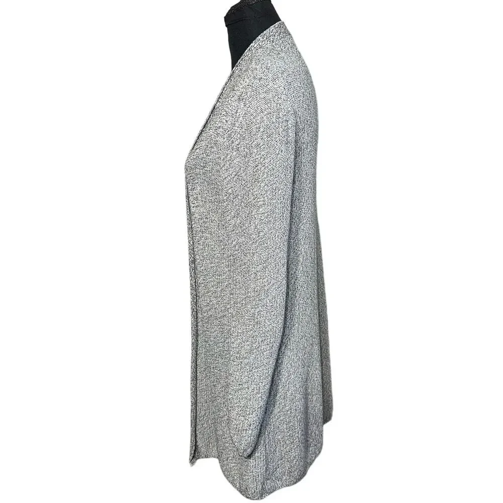 Eileen Fisher Open Front Long Cardigan M Soft Minimalist Duster Sweater